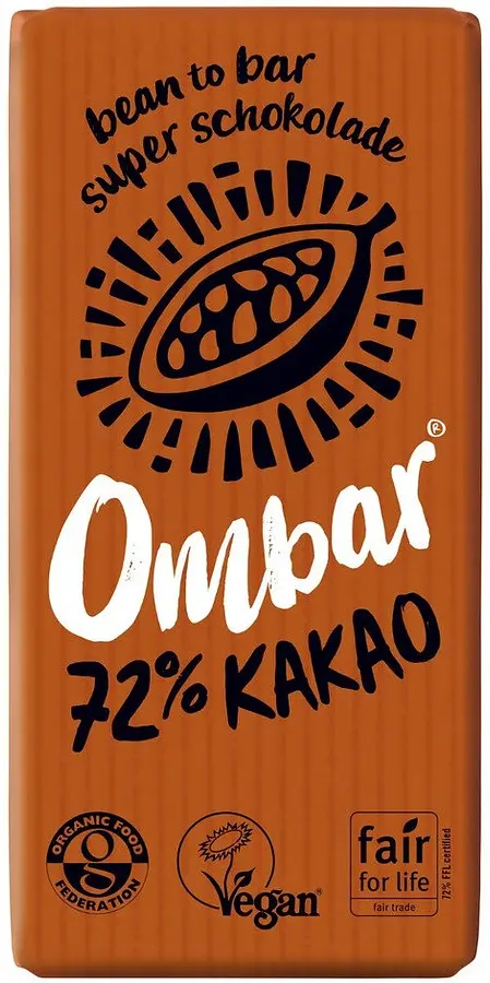 Mini Tablette Ombar Chocolat Cru Noir 72% Bio