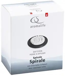 Duftstein Set Spirale & Unterteller schwarz, 1 Stück