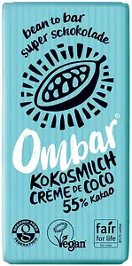 Mini Tablette Ombar Chocolat Crème de Coco Bio, 35 g