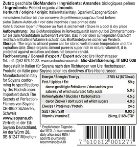 Purée d'amandes crues Bio, 1 kg