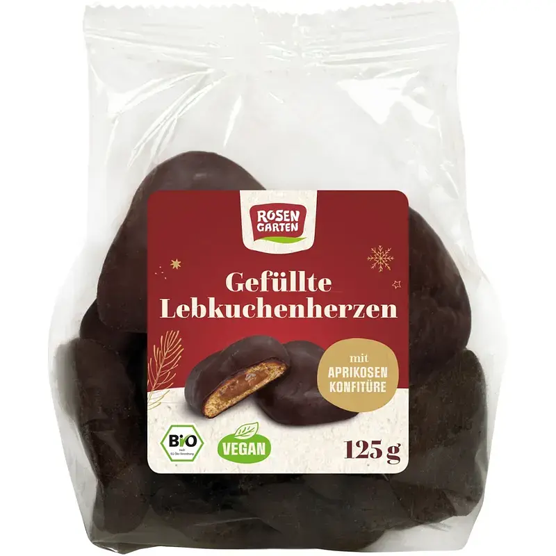 Cœurs en pain d'épices fourrés aux abricots Bio