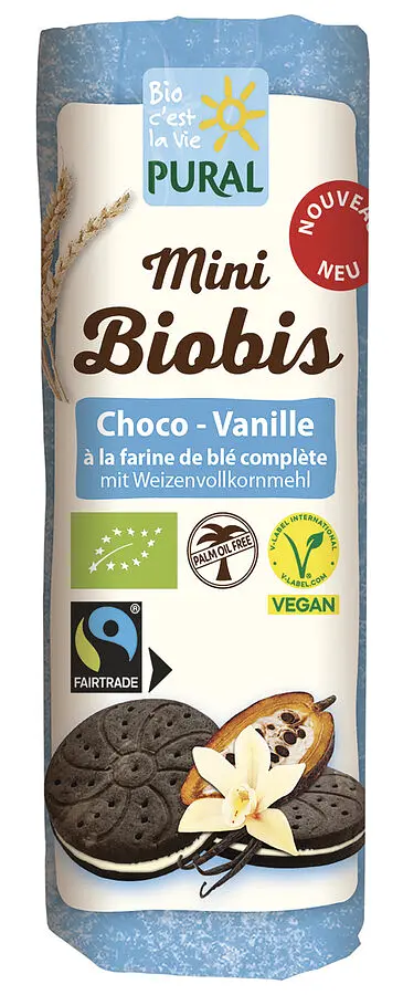  Mini Biobis Choco-Vanille Weizen Kakao Doppelkeks palmölfrei