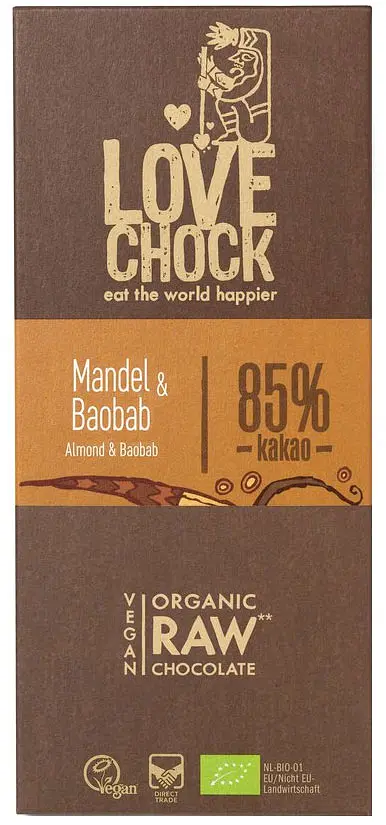 Lovechock Tablette aux Amandes Baobab RAW Bio