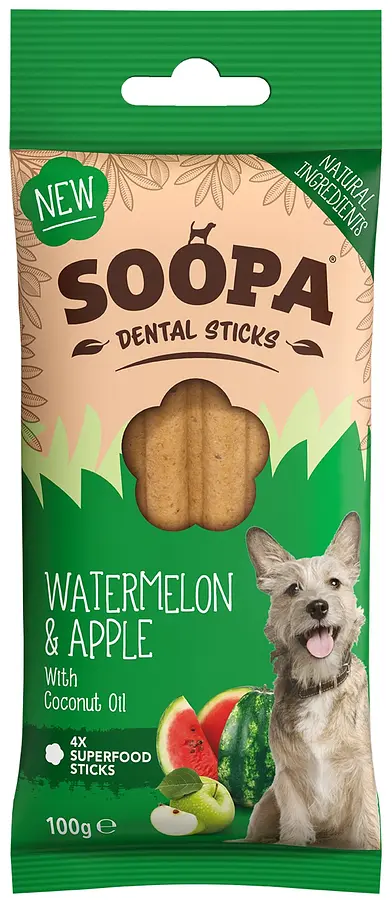 Dog Dental Sticks Vegan Soopa Watermelon & Apple