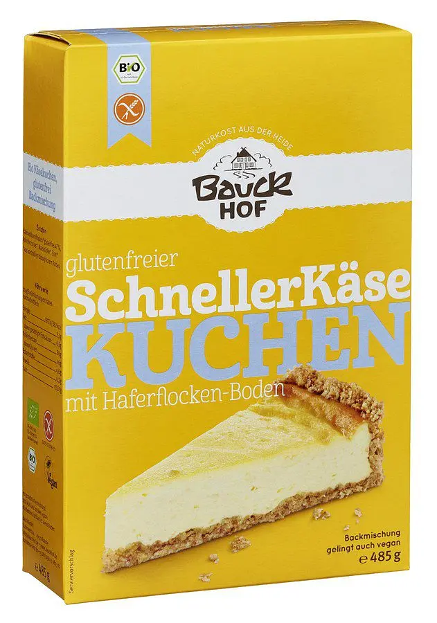 Backmischung für vegane Alternative zu Käsekuchen glutenfrei Bio