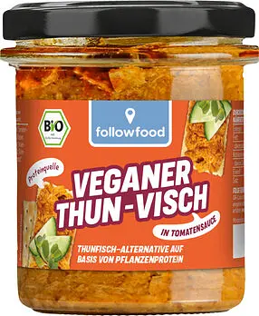 Vegane Alternative zu Thun-Visch in Tomatensauce Bio