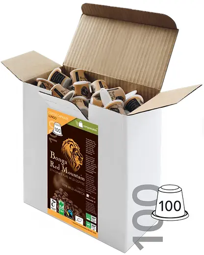 Coffee Wild Coffee Bonga Capsules Lungo compostable organic, 10 capsules