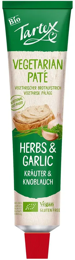 Pâté aux herbes et ail Tartex tube, Bio