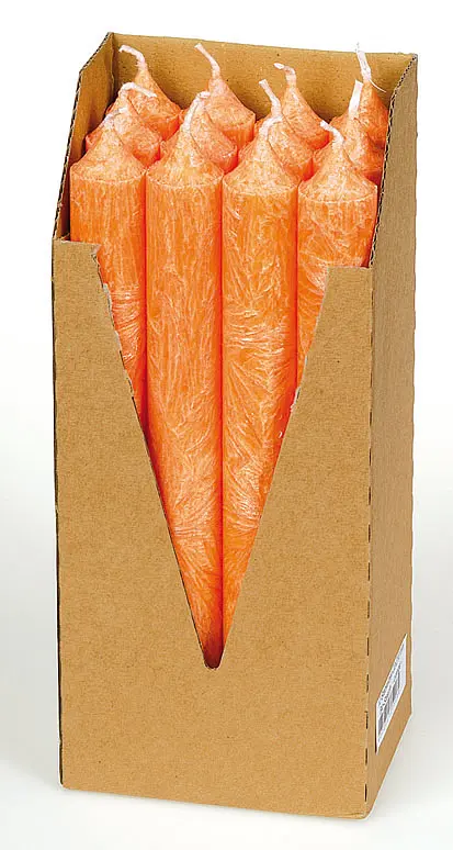 Candles Pack of 12 Dinner Candle 2,2 x 21cm Orange