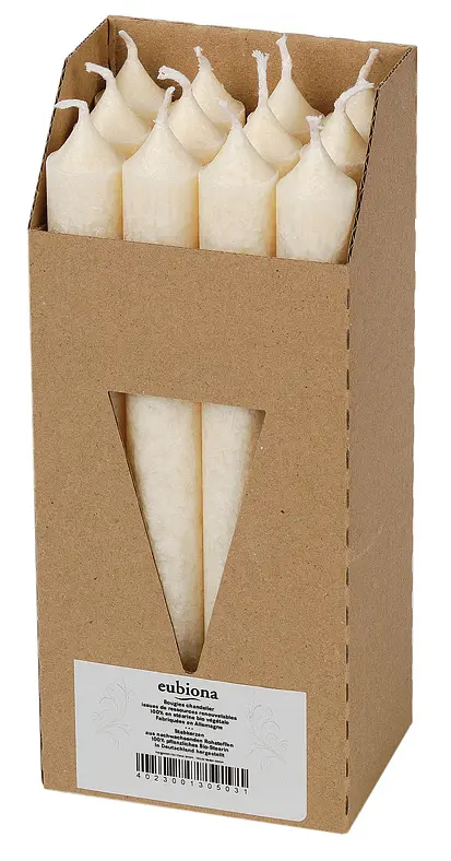 Candles Pack of 12 Dinner Candle 2,2 x 21cm Ivory