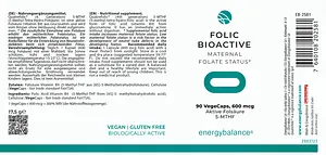 Folsäure Folic Bio-Active 5-MTHF 600µg Kapseln, 90 Stück