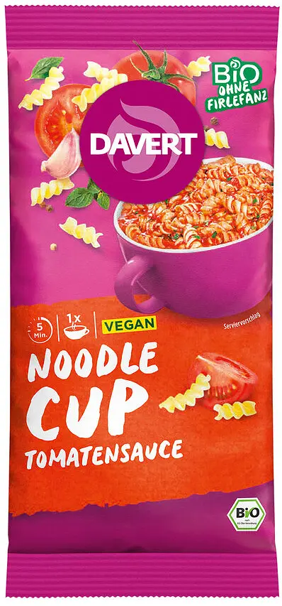 Davert Noodle-Cup Tomatensauce Bio