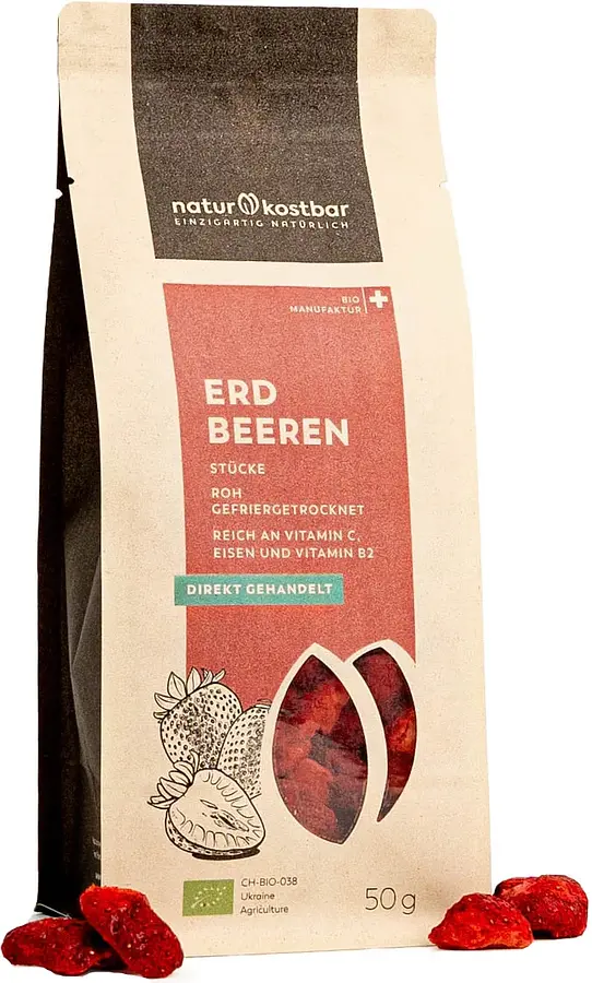 Fraises lyophilisées de qualité Crudité Bio