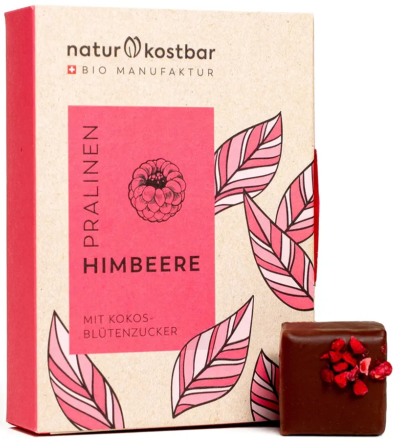 Pralines Raspberry 6-Piece Box Organic