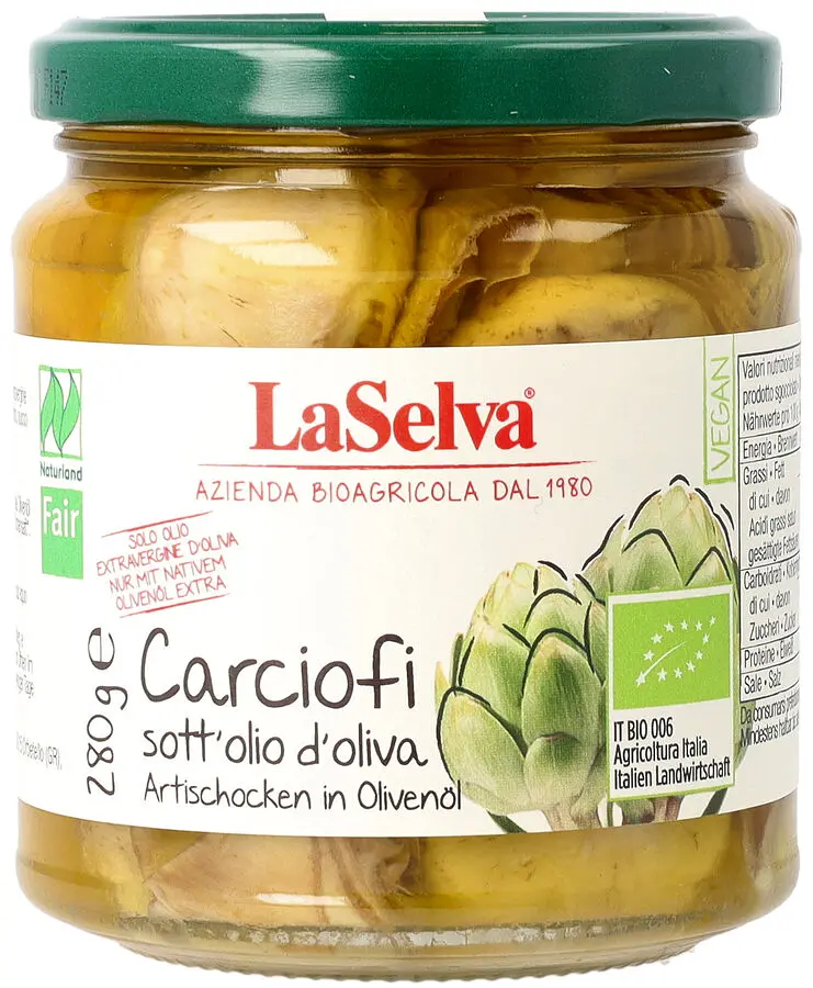 Artischocken in Olivenöl Bio