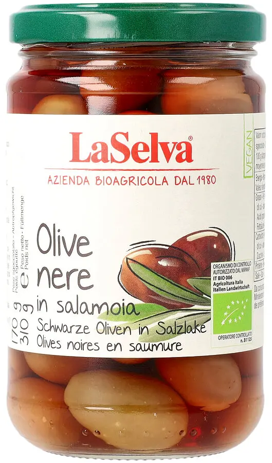 Olives Black Olives WITH STONE in Brine Organic