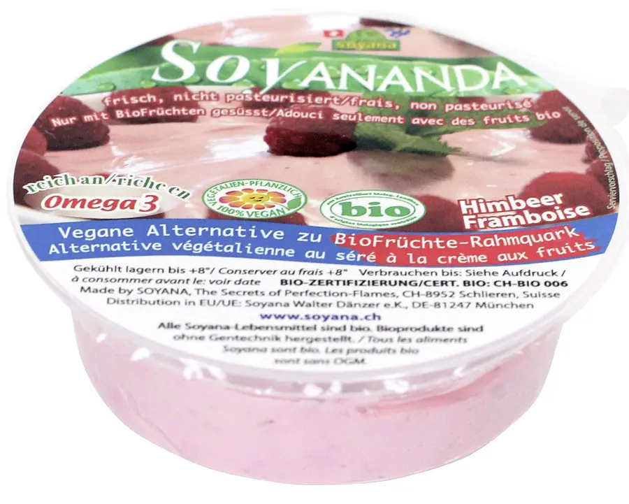 Vegan Alternative to Quark Soy Raspberry Soyananda Organic