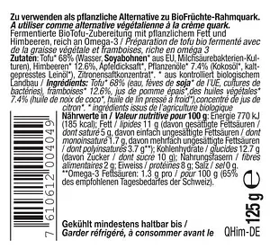Alternative Végétalien au Séré Soja Framboises Soyananda Bio, 125 g