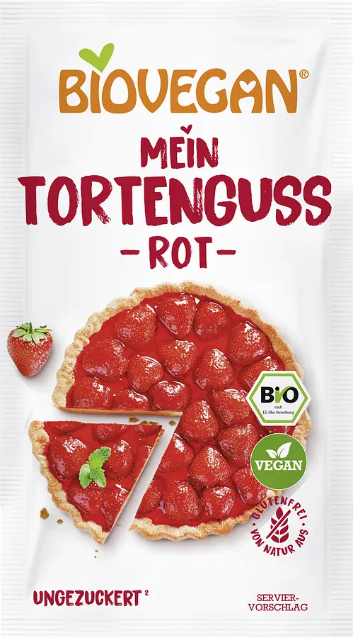 Tortenguss Rot ohne Zucker Bio
