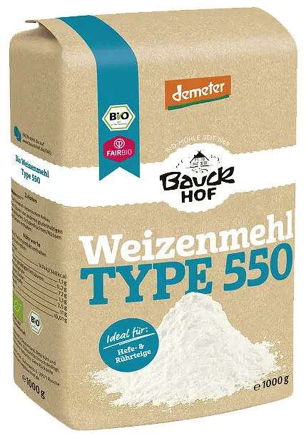 Mehl Weiss Weizenmehl hell 550 Demeter