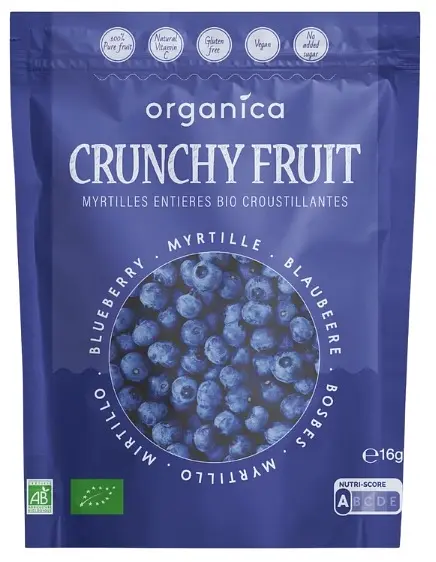 Crunchy Fruity Myrtille Croquants Qualité Crue Bio