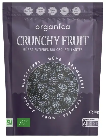 Crunchy Fruity Mûre Croquants Qualité Crue Bio