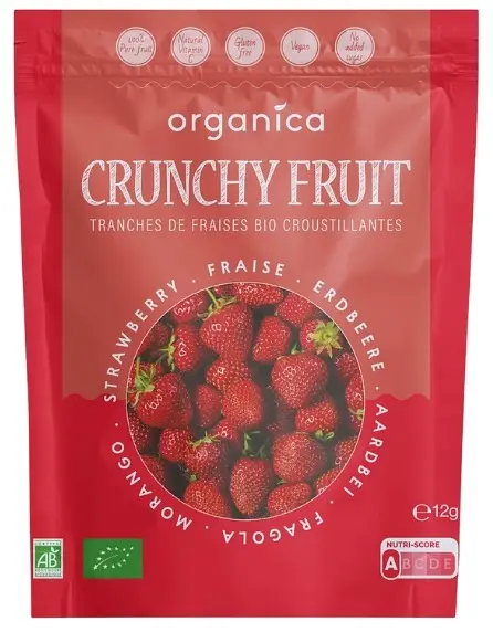 Crunchy Fruity Fraises Croquants Qualité Crue Bio