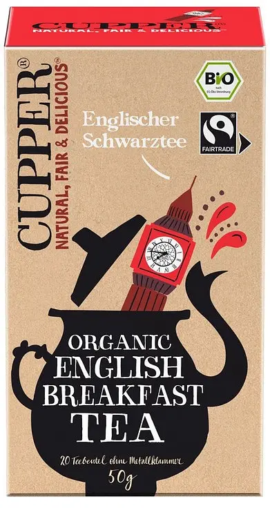 Tea English Breakfast Tea Fairtrade Organic, 20 Bags