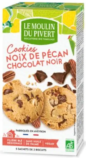 Biscuits Cookies Noix de Pécan péptites chocolat noir