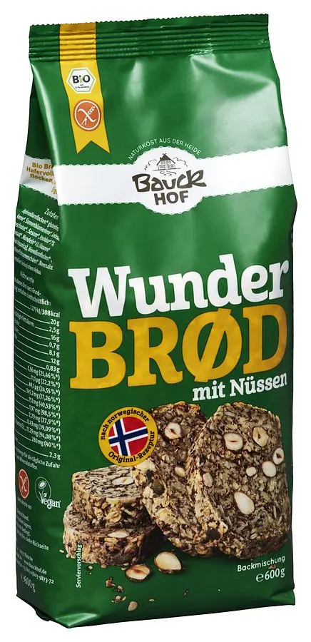 Backmischung Wunderbrød mit Nüssen glutenfrei Bio