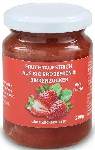 Xylit Konfitüre mit BIO Erdbeeren