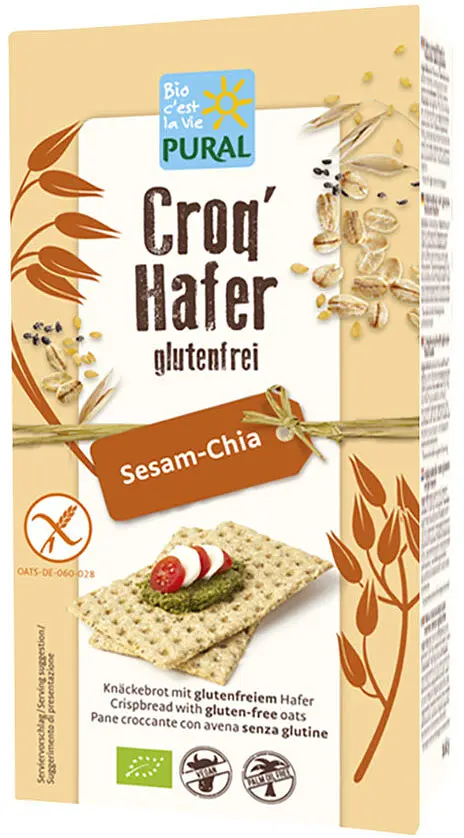 Crispbread Croq' Oat Sesame Chia Gluten Free Organic