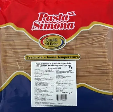 Pasta Simona Spaghetti Whole Wheat Bulk Buy Organic