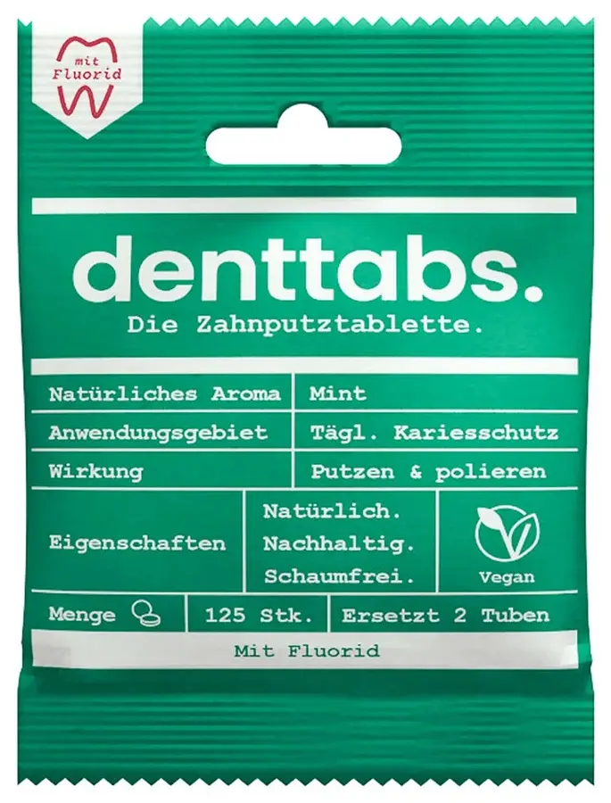 Toothpaste Tablets Denttabs With Fluoride Bag Tabletten