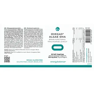 Ovega3® Vitamine, algae oil DHA & EPA 250mg + B12, D3, K2 Kapseln, 60 piece