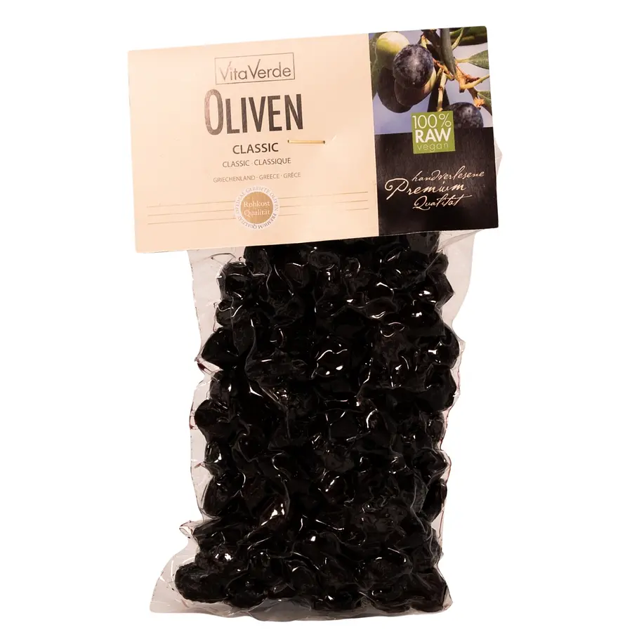 Olives Black Classic with pit Raw Food Quality Organic