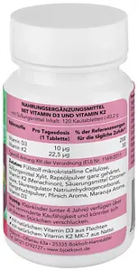 Vitamin D3 + K2 for children Vegan, 120 chewable tablets, 120 piece