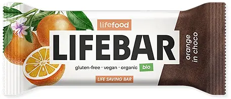 Energieriegel Lifebar inChoco Orange Raw Bio
