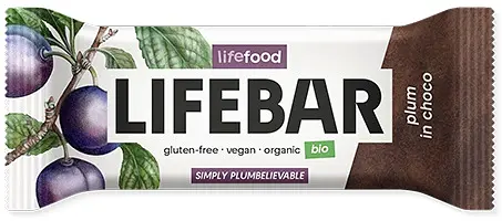 Energieriegel Lifebar inChoco Pflaume Raw Bio