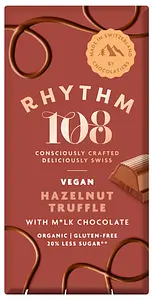 Rhythm ’lk & Hazelnut Truffle Chocolate Tablet Organic, 100g, 100 g