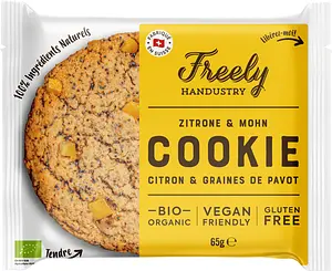 Freely Vegan Cookie Lemon & Poppy Seed Gluten Free Organic, 65 g