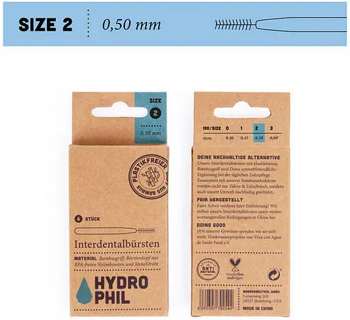 Interdental Brush 0.50mm #plasticfree, 6 pcs