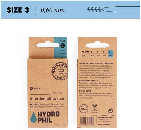 Interdental Brush 0.60mm #plasticfree, 6 pcs