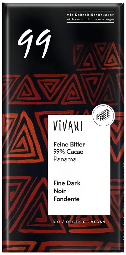 Vivani Schokolade Feine Bitter Schokolade 99% Cacao Bio