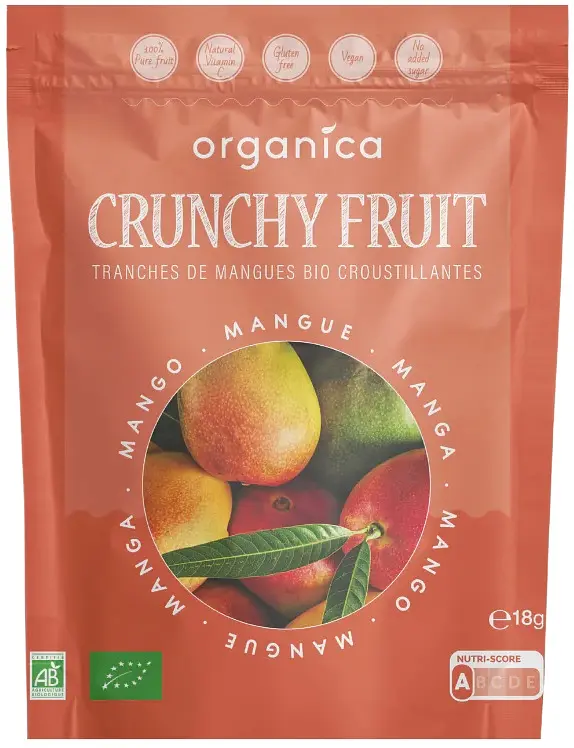 Crunchy Fruity Mangue Croquants Qualité Crue Bio