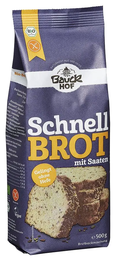 Backmischung Schnellbrot mit Saaten glutenfrei Bio