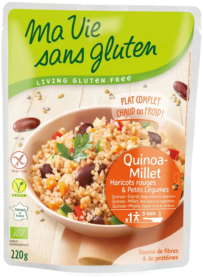 Plat complet Quinoa-Millet Haricots Rouges Sans Gluten Bio