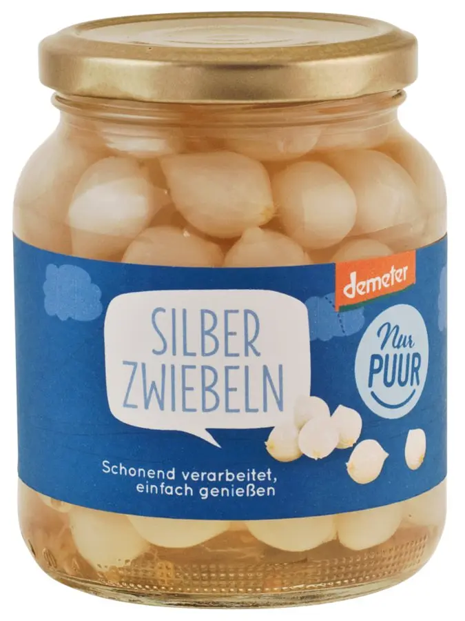 Silberzwiebeln Glas Demeter