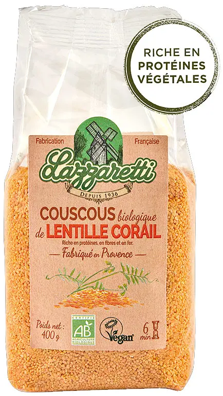 Lazzaretti Couscous de lentille corail Bio