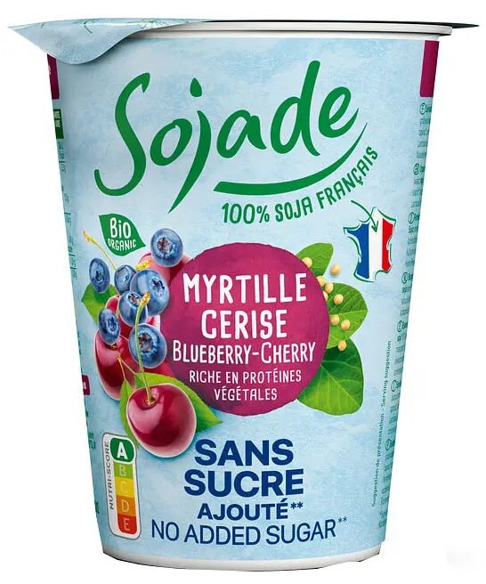 Sojade So Soya! No Added Sugar Blueberry Cherry, Organic